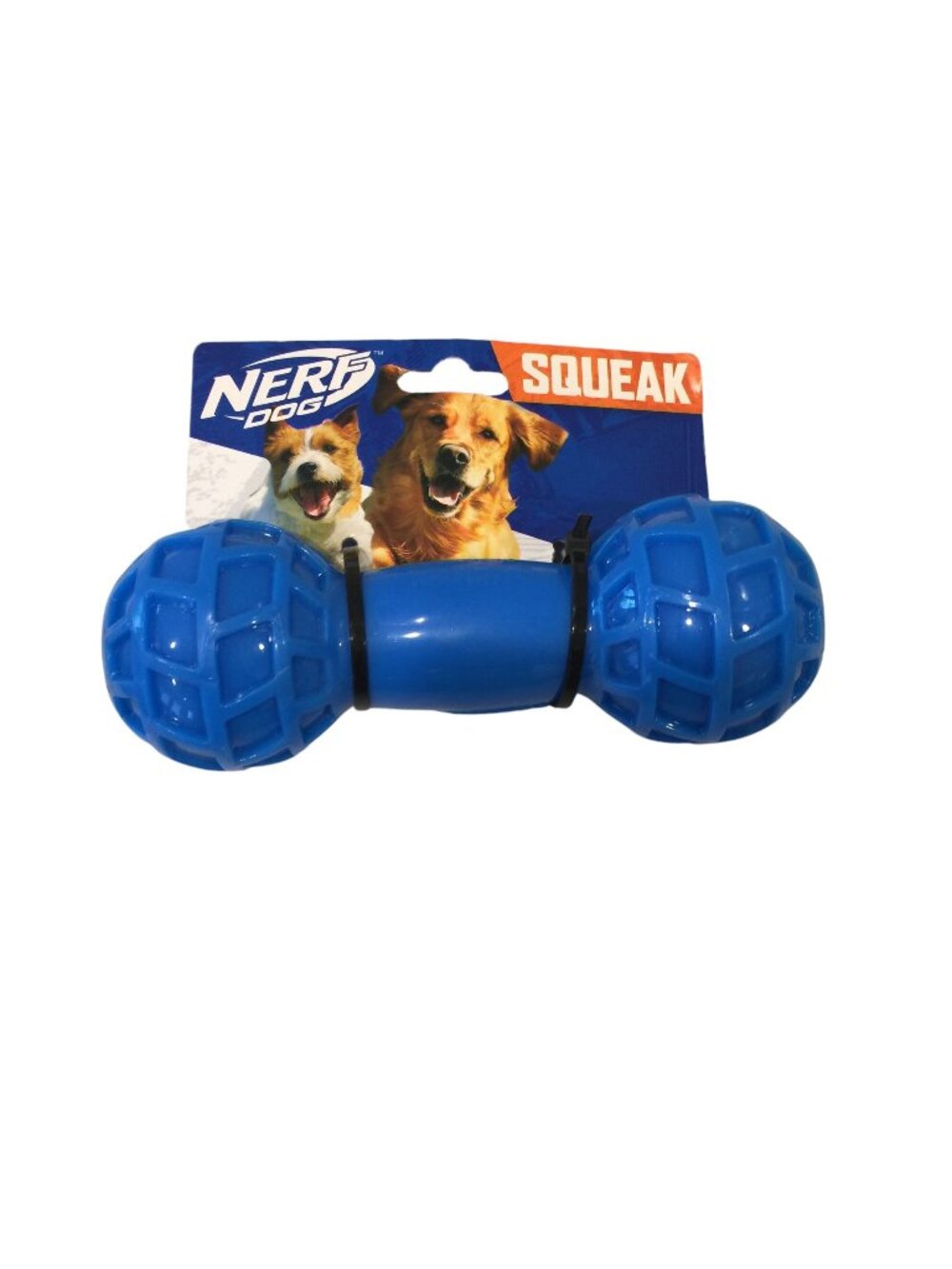 NERF DOG Blue Squeak 6 1/2" Barbell Dog Toy
